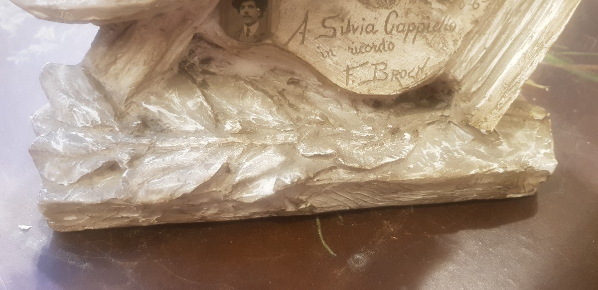 Busto in gesso dell'artista S. Cappiello realizzato da Francisco Broch Llop datato 1908-photo-2