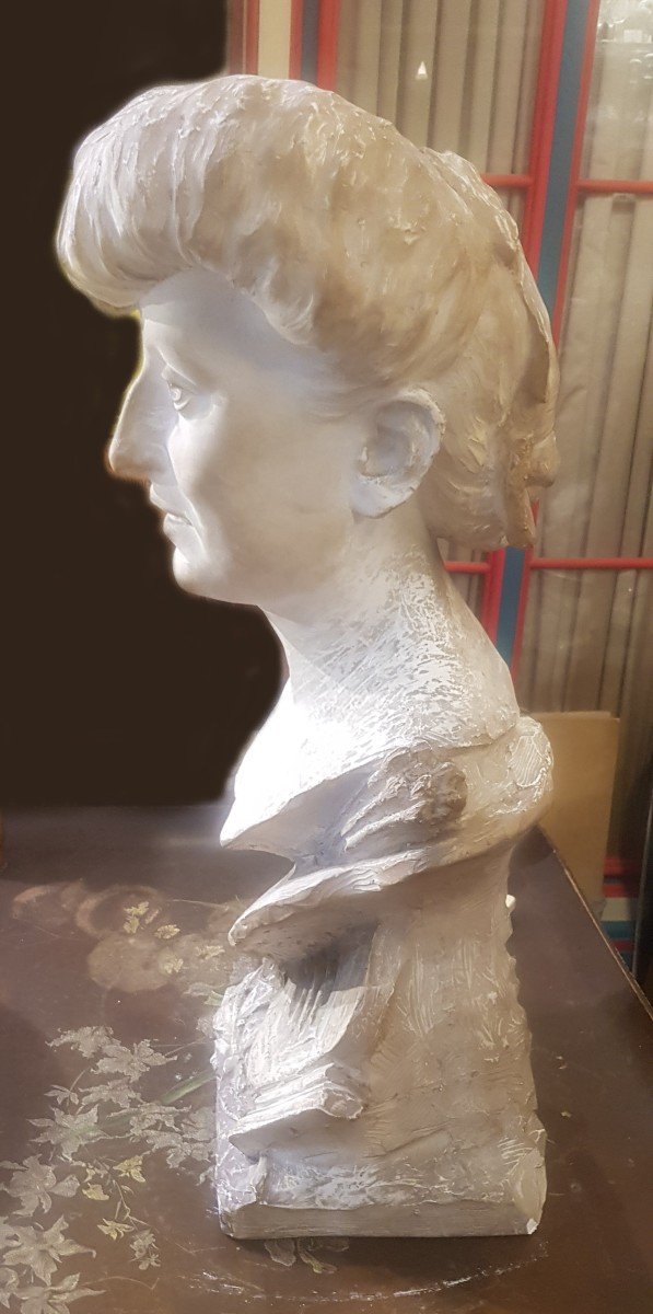 Busto in gesso dell'artista S. Cappiello realizzato da Francisco Broch Llop datato 1908-photo-3