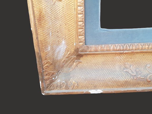 Grande guantiera cornice napoletana legno dorato '800-photo-3