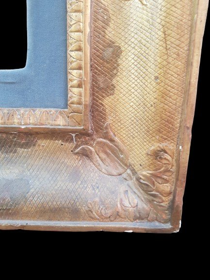 Grande guantiera cornice napoletana legno dorato '800-photo-7