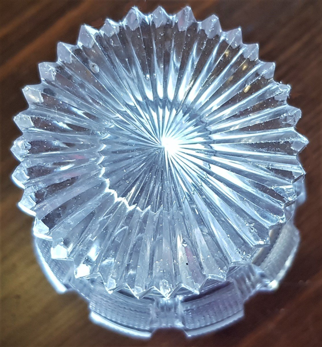 Bottiglietta flacone di profumo antica '800 cristallo di Boemia molato h 13 cm-photo-1