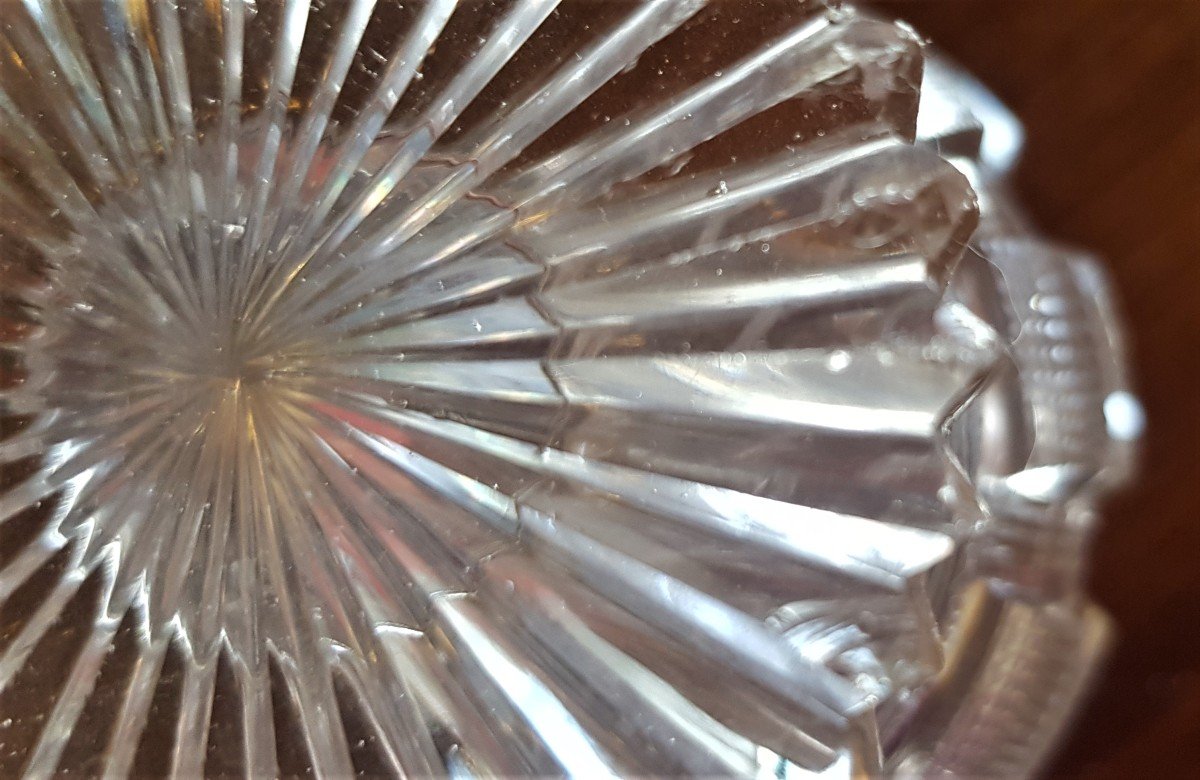 Bottiglietta flacone di profumo antica '800 cristallo di Boemia molato h 13 cm-photo-3