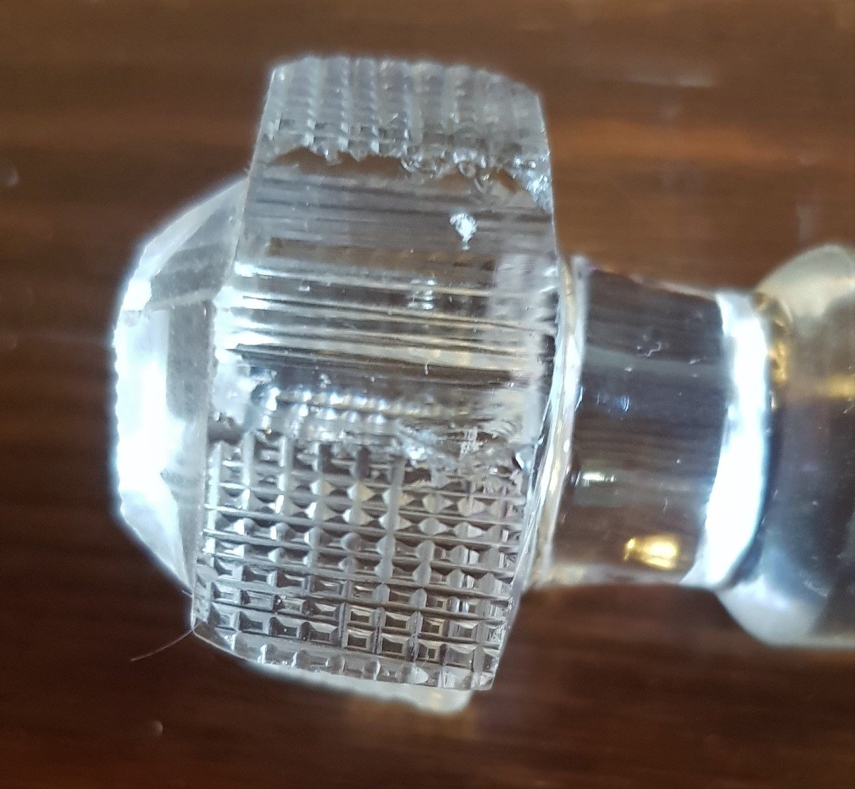 Bottiglietta flacone di profumo antica '800 cristallo di Boemia molato h 13 cm-photo-5