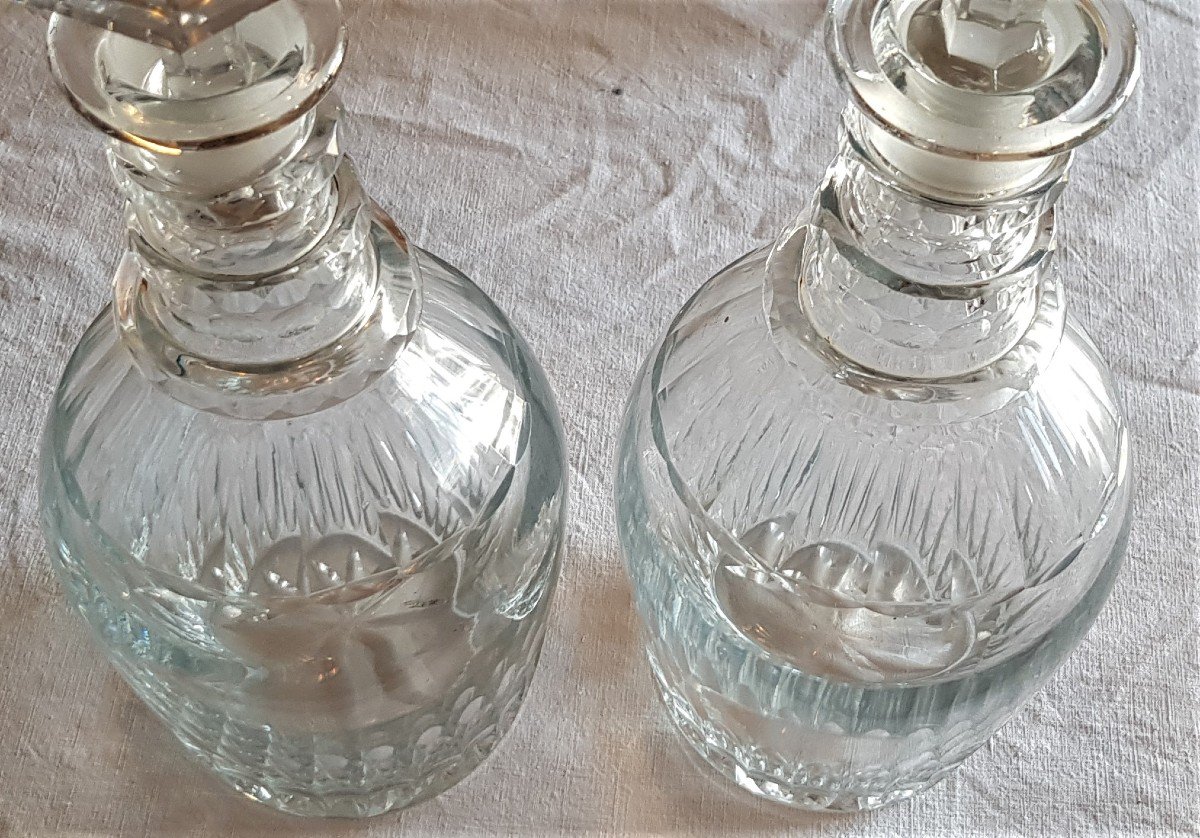 Coppia di bottiglie in cristallo molato seconda metà '800-photo-2