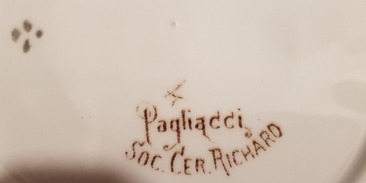  piatto antico '800  terraglia forte  Soc. Ceramica Richard serie Pagliacci  ciam 21,5-photo-4