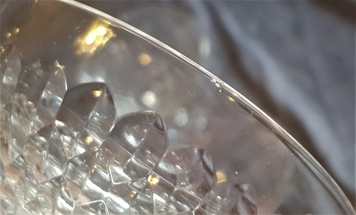 Set di 12 coppe da champagne in cristallo antico Baccarat Modello a squame smussate-photo-5