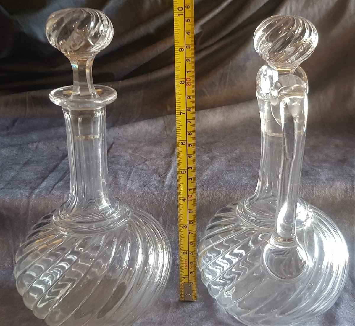 Vassoio e due bottiglie in vetro Baccarat modello Bambous Tors-photo-7