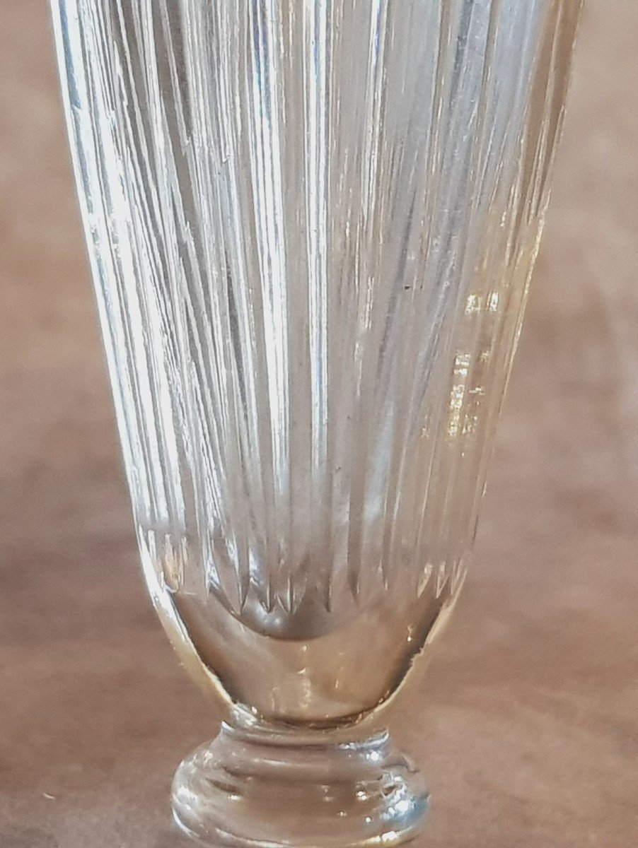 Petit Vase  Art Nouveau Gravé Et Doré H 23,5 Cm-photo-4