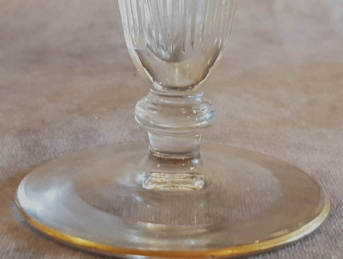 Petit Vase  Art Nouveau Gravé Et Doré H 23,5 Cm-photo-1