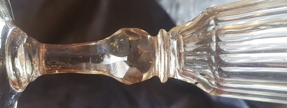 coppia di piccoli bicchieri antichi con coperchio in cristallo di Boemia inizio '800-photo-4