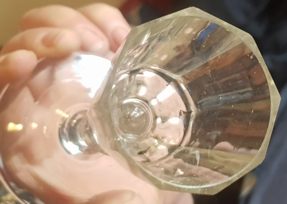 coppia di piccoli bicchieri antichi con coperchio in cristallo di Boemia inizio '800-photo-1