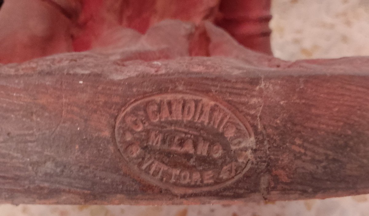 Antico Tavolo con Moro  fine '800  In Terracotta della premiata ditta  Carlo Candiani-photo-6