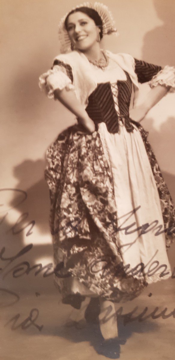 Dedica autografo manoscritto di Pia Tassinari su foto formato cartolina La Farsa Amorosa 1936-photo-2