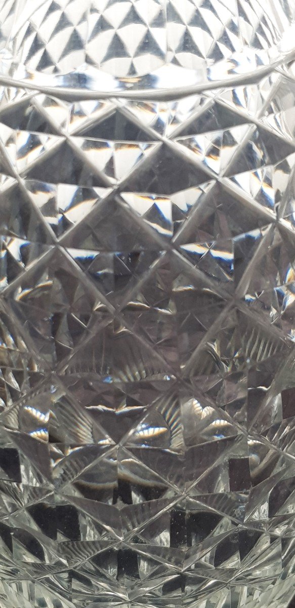 Bottiglia antica fine '800 in cristallo taglio a punta di diamante in stile inglese Regency-photo-4