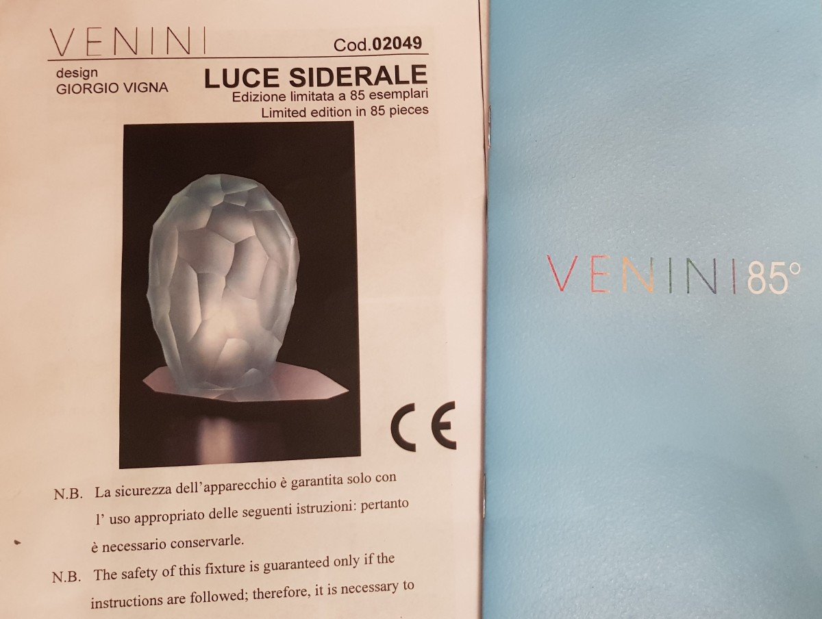 lampada da tavolo Luce Siderale Murano Venini design Giorgio Vigna - tiratura limitata-photo-3