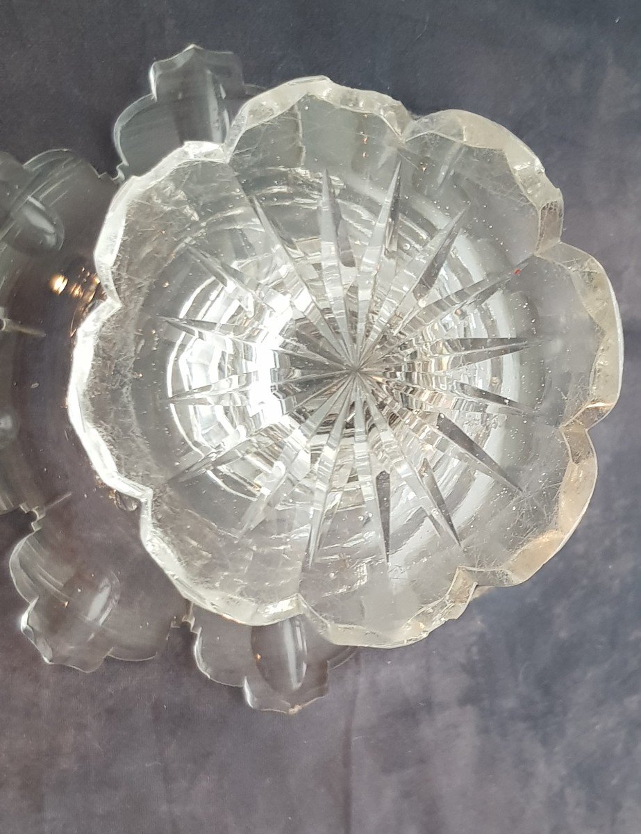 Grande coppa con coperchio  XIX Secolo In Cristallo Molato Alto Cm 40-photo-5