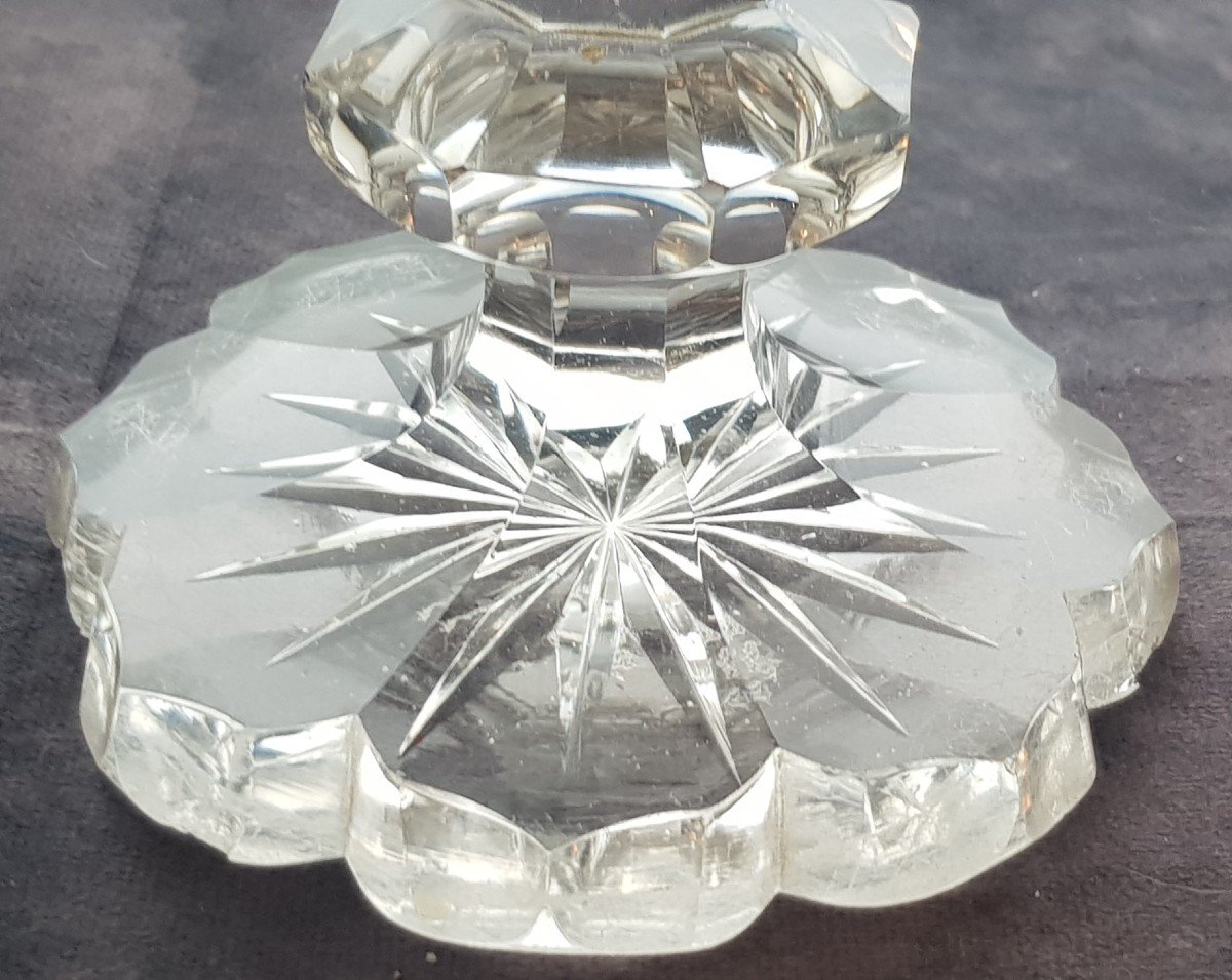 Grande coppa con coperchio  XIX Secolo In Cristallo Molato Alto Cm 40-photo-6