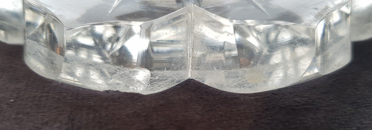 Grande coppa con coperchio  XIX Secolo In Cristallo Molato Alto Cm 40-photo-7