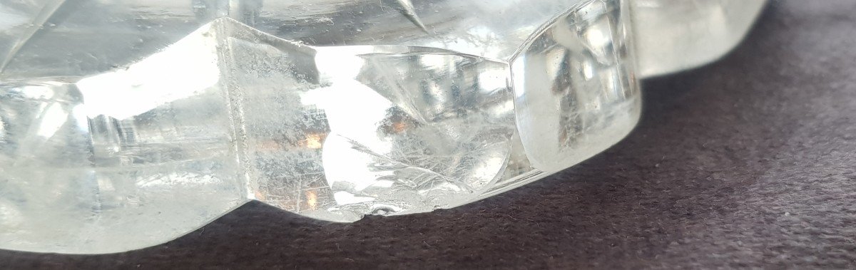 Grande coppa con coperchio  XIX Secolo In Cristallo Molato Alto Cm 40-photo-8