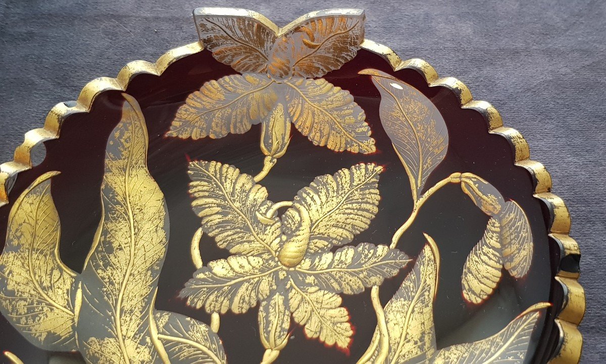 Coppia di ciotole vuotatasche  in cristallo di Boemia Liberty Jugendstil Art Nouveau -photo-4