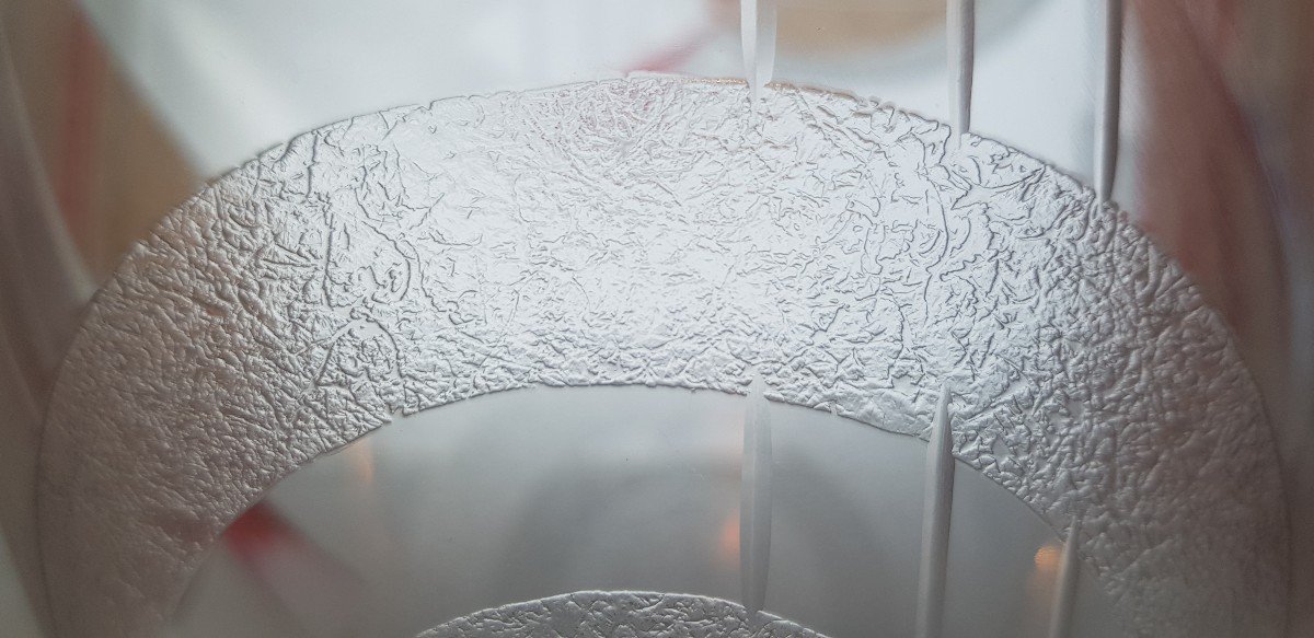 Vaso Art dDecò con decoro geometrico di foglie stilizzateinciso all'acido -photo-5