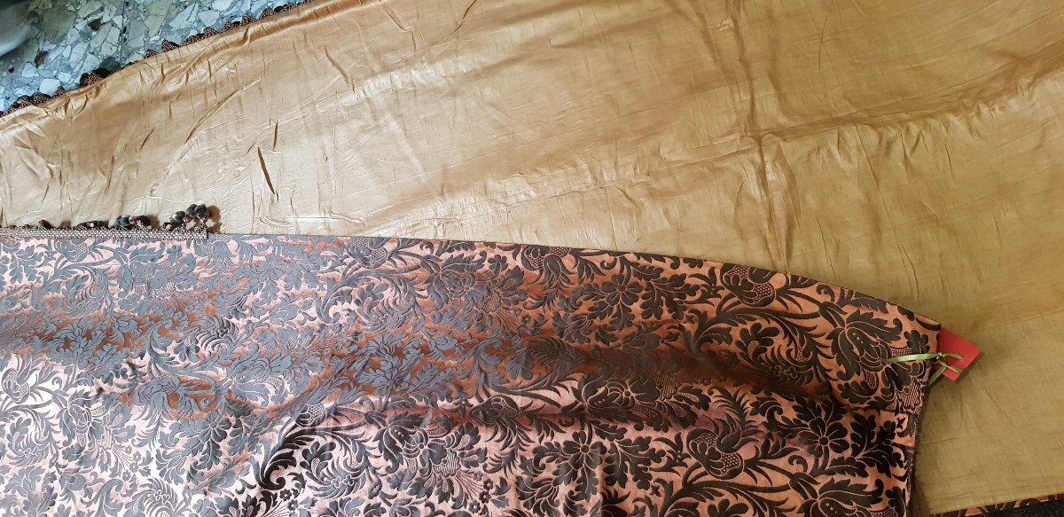 coppia di tende ottocentesche in pura seta -photo-5