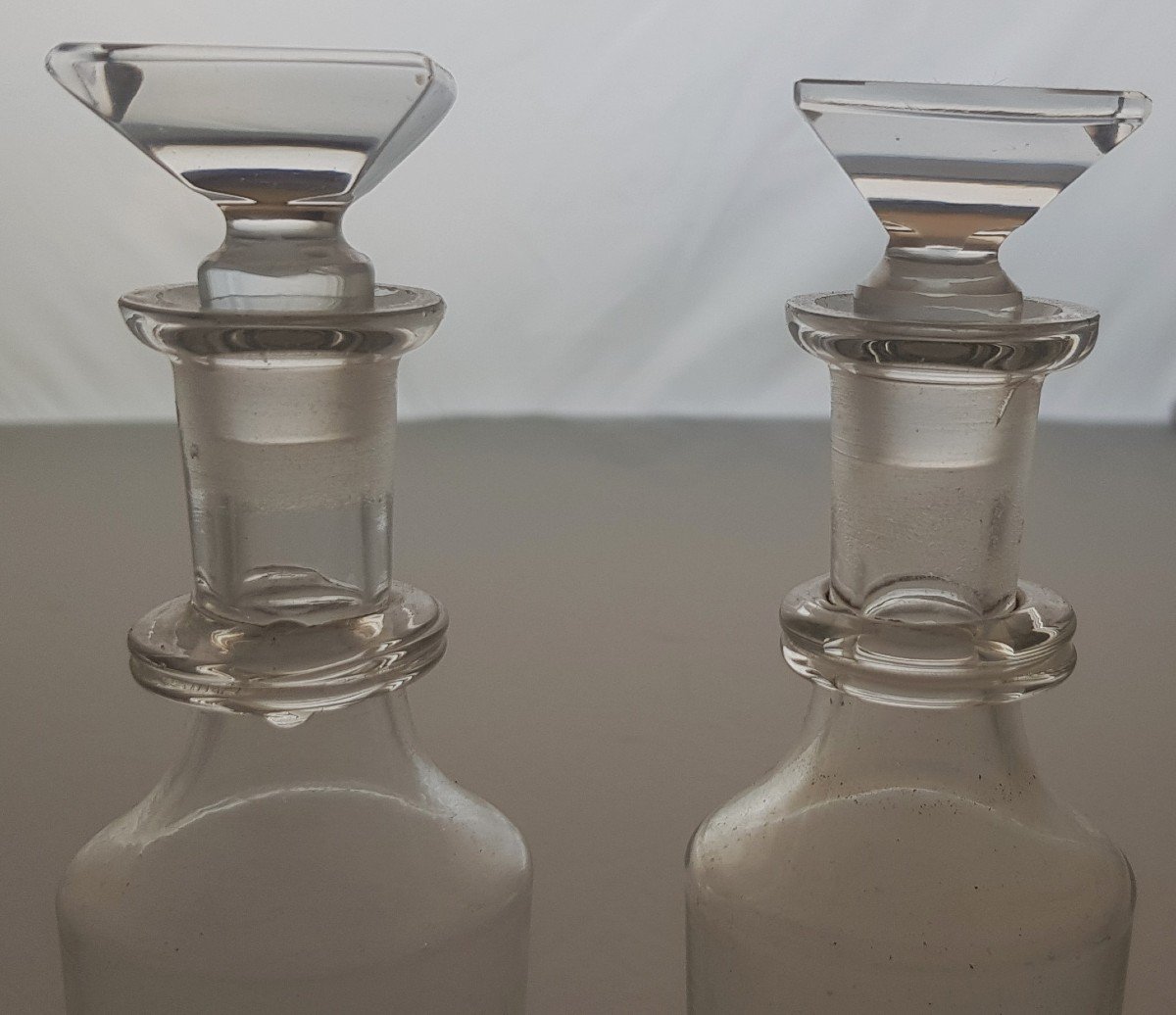 VAntica oliera, due boccette e vassoietto in Cristallo-photo-2