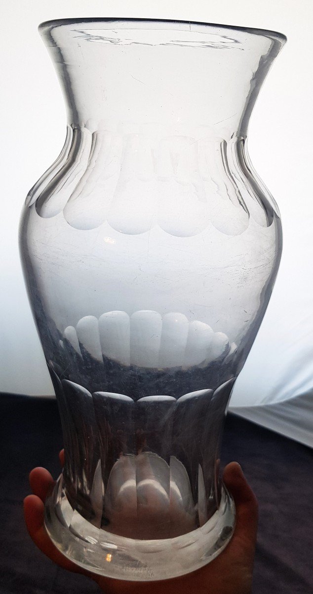 Grande vaso boccale '800 In Cristallo Intagliato-photo-2