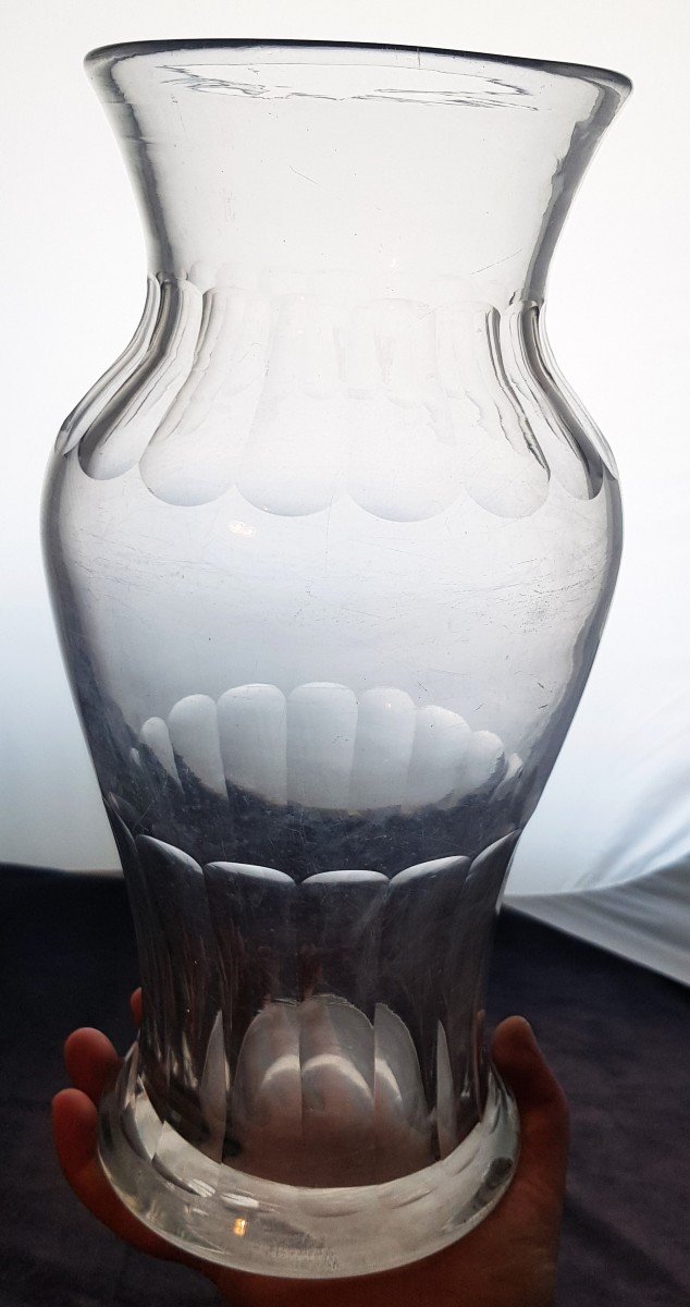 Grande vaso boccale '800 In Cristallo Intagliato-photo-2