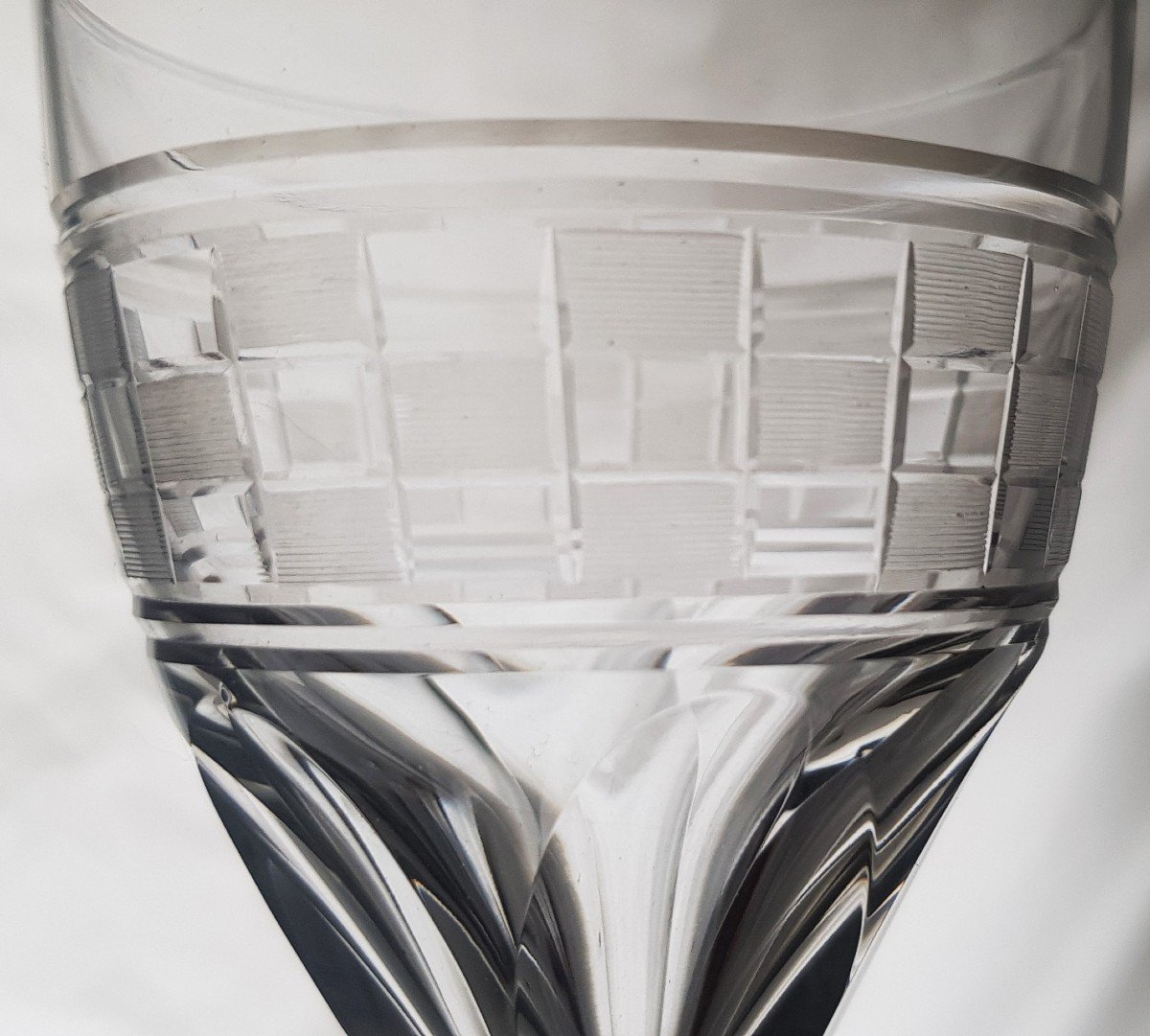 Brocca E 8 Bicchieri per Acqua antichi in Cristallo molato-photo-5