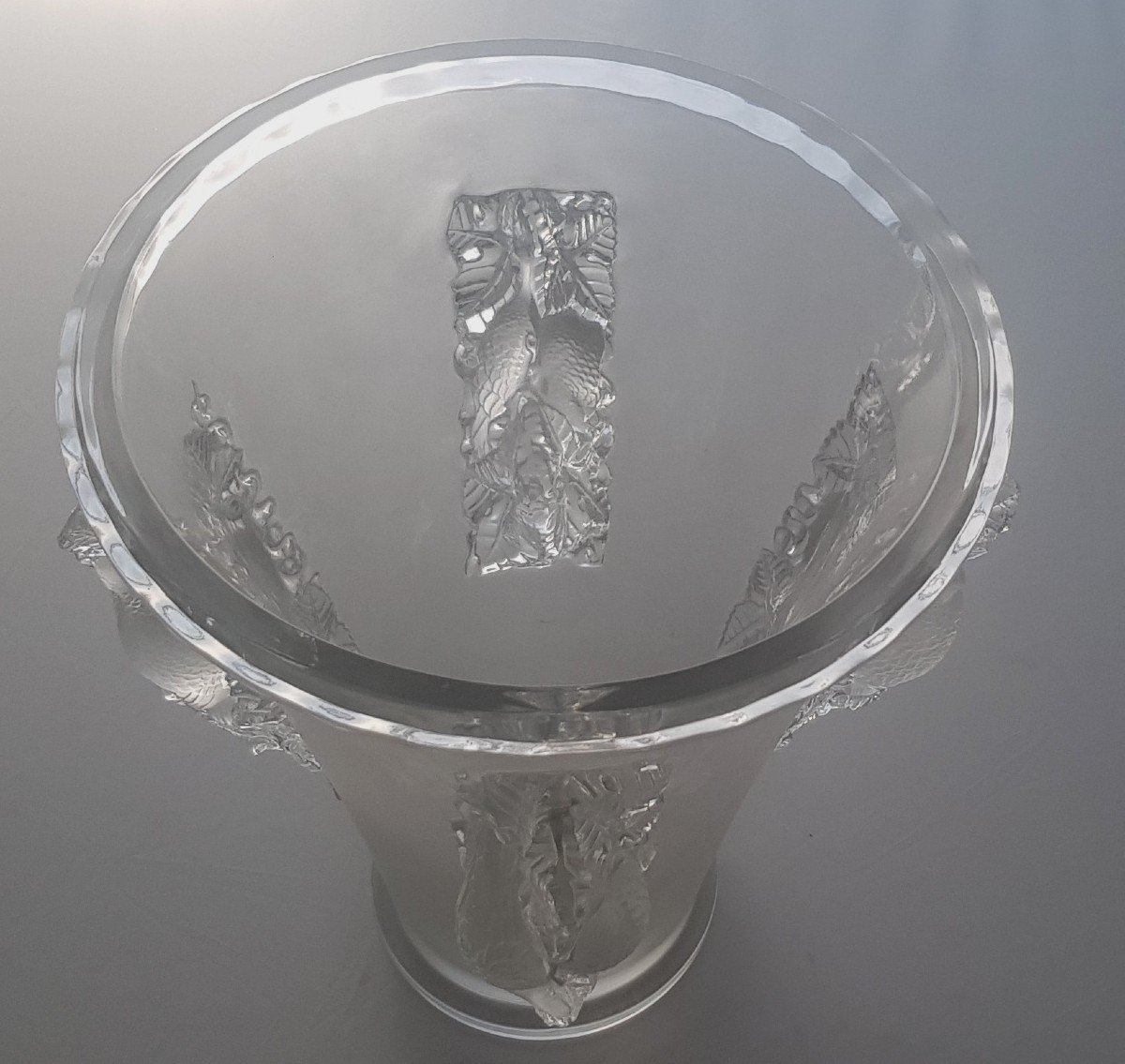 Antico Vaso Cristallo Lalique mod. Saint-Emilion-photo-3