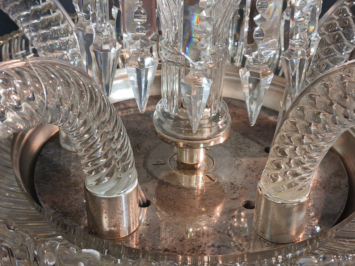Antico lampadario di cristallo di Boemia-photo-2