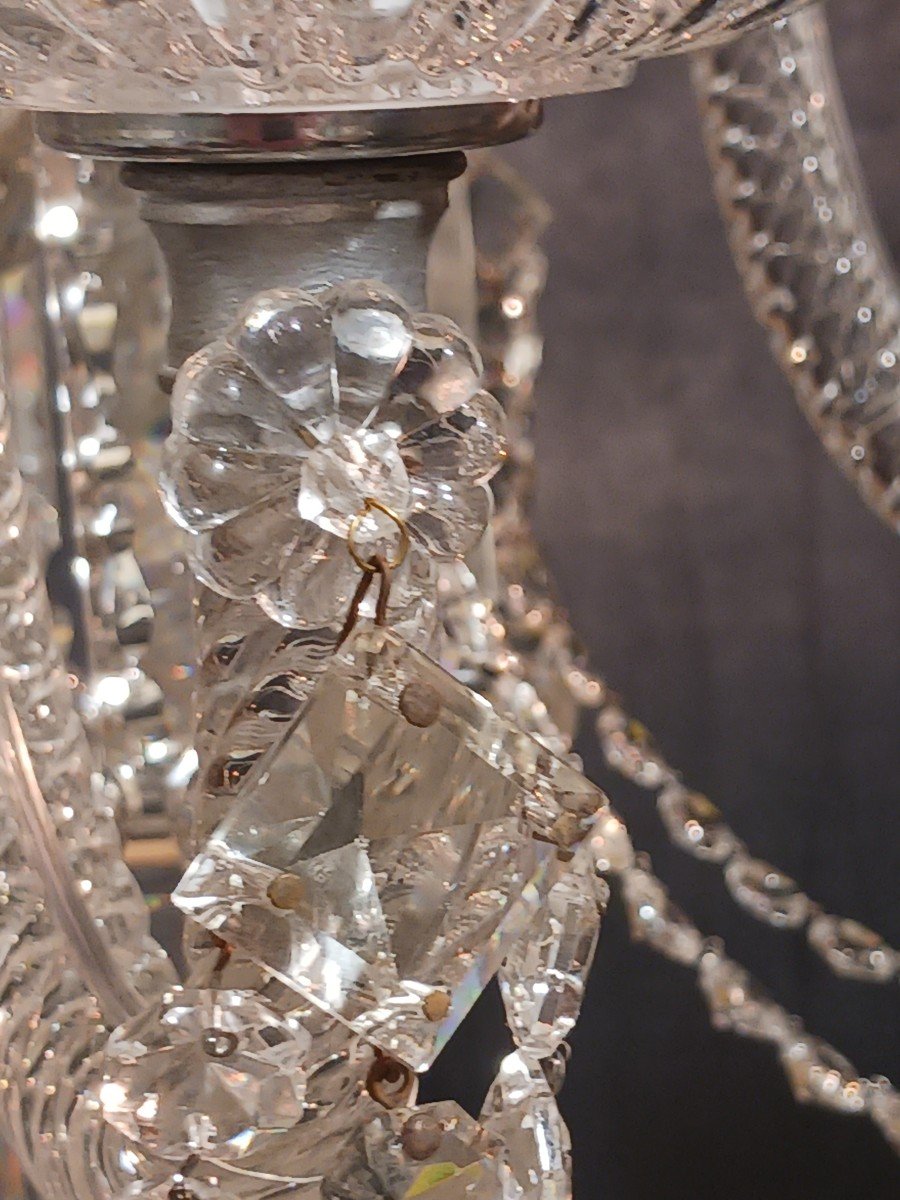 Antico lampadario di cristallo di Boemia-photo-3