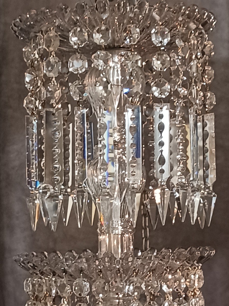Antico lampadario di cristallo di Boemia-photo-5