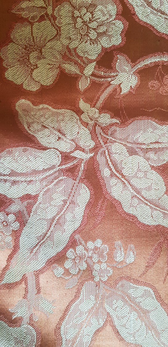 Striscia di tessuto antico in pura seta 380 cm vecchio periodo Art Nouveau-photo-3