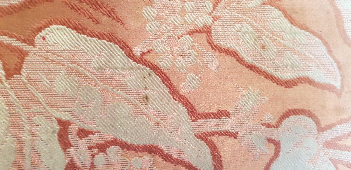 Striscia di tessuto antico in pura seta 380 cm vecchio periodo Art Nouveau-photo-4