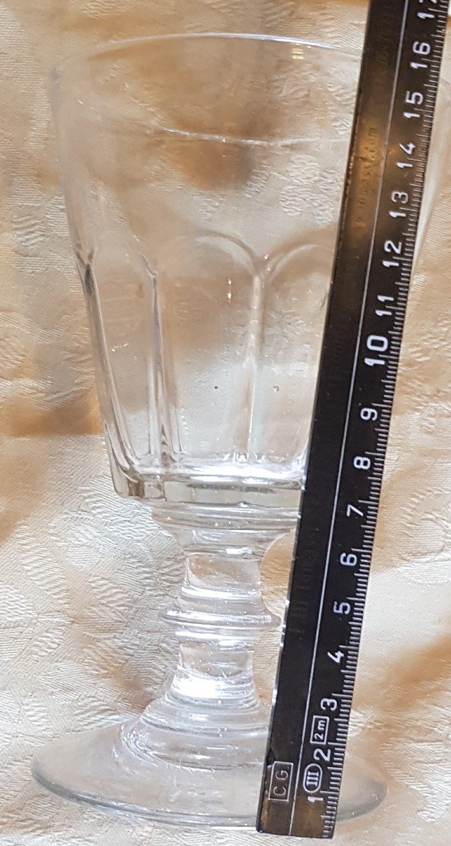 Set Di 4 Grandi Bicchieri Da Acqua Antichi Del XIX Secolo In Vetro Stampato Ad Imitazione Del M-photo-4