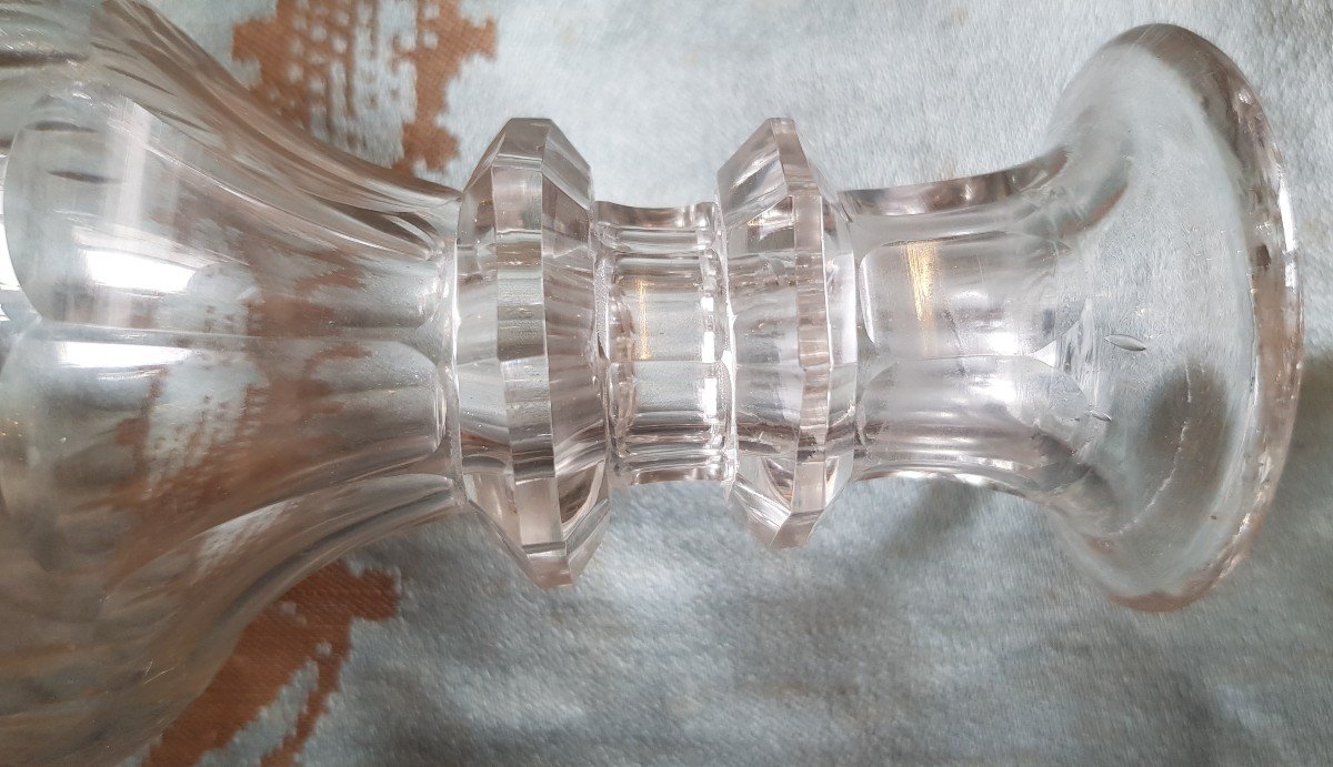 Coppia Di Bottiglie Decanter In Cristallo Di Boemia'800  H 27 Cm-photo-4