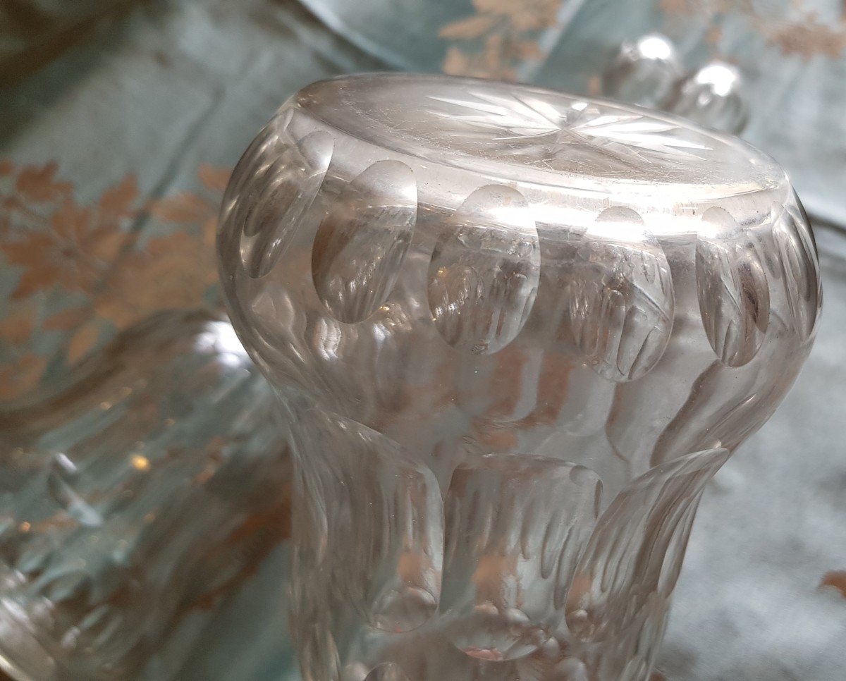 Coppia Di Bottiglie Decanter In Cristallo Di Boemia'800  H 27 Cm-photo-4