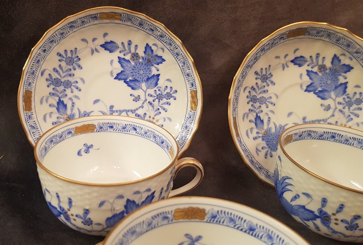 Set di 12 tazze da tè porcellana Herend Apponyi Bouquet turchese-photo-2