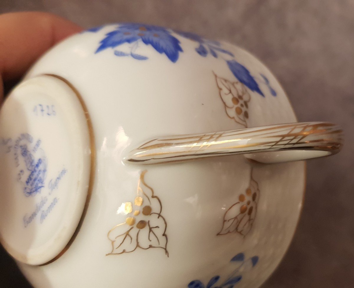 Set di 12 tazze da tè porcellana Herend Apponyi Bouquet turchese-photo-4