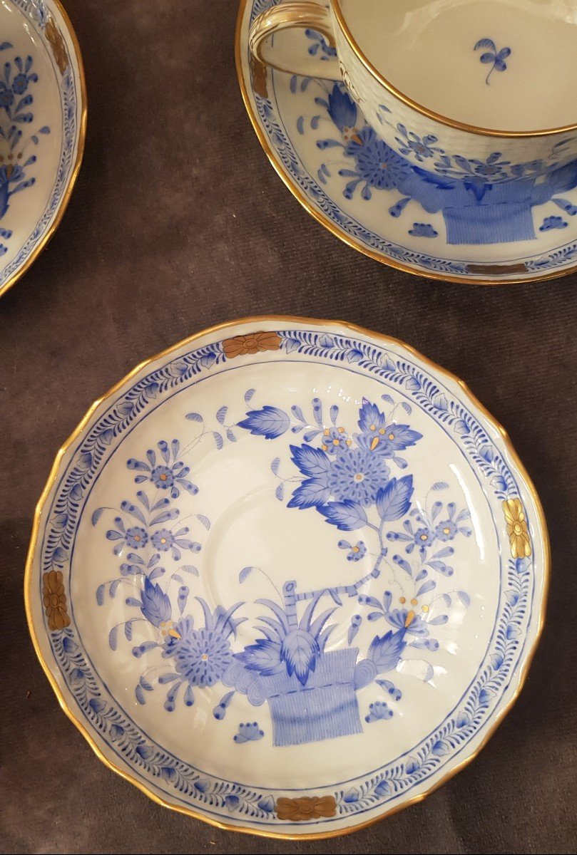 Set di 12 tazze da tè porcellana Herend Apponyi Bouquet turchese-photo-4