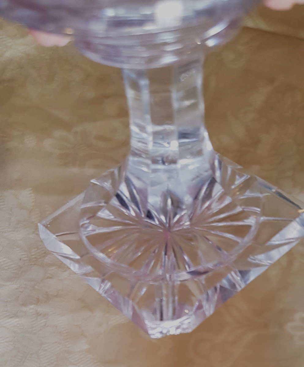 Servizio antico da Porto in cristallo a punte di diamante  Regency bottiglia e 12 bicchieri-photo-7