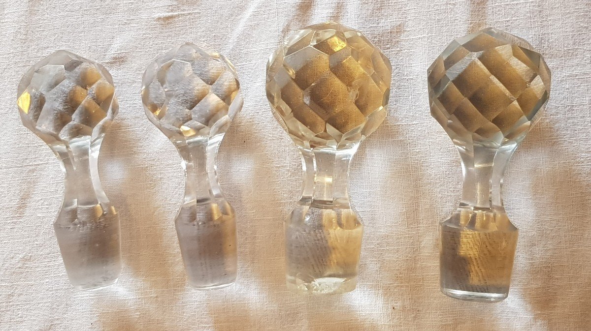 Quattro Antiche bottiglie In Vetro Soffiato Color vinaccia-photo-5