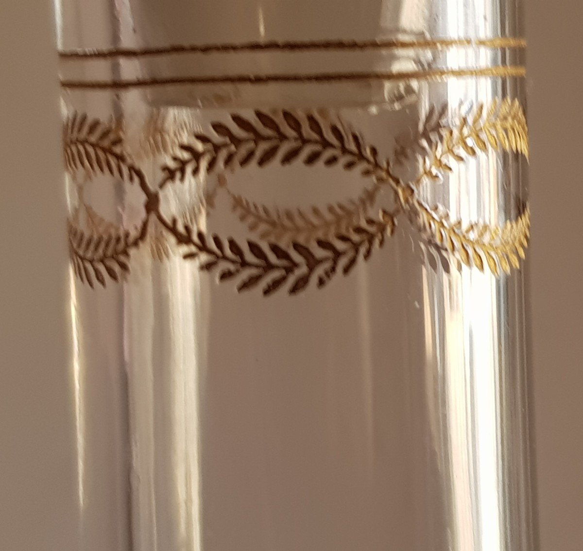 Bella bottiglia  decanter in cristallo Baccarat modello Byzantine  dorato-photo-3