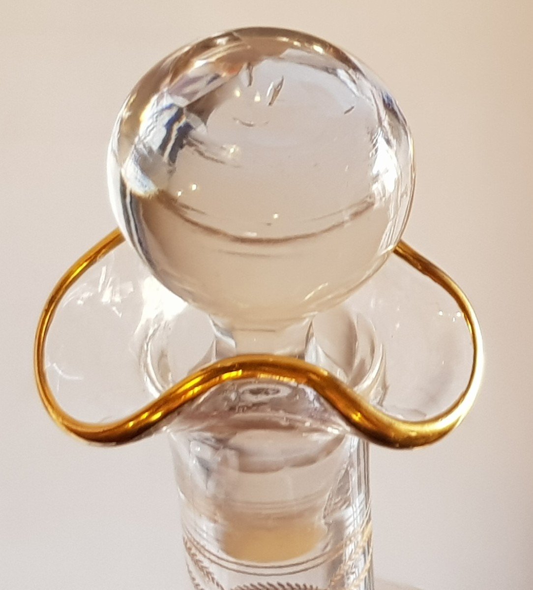Bella bottiglia  decanter in cristallo Baccarat modello Byzantine  dorato-photo-4