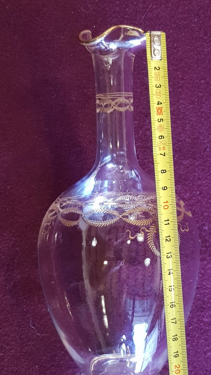 Bella bottiglia  decanter in cristallo Baccarat modello Byzantine  dorato-photo-3