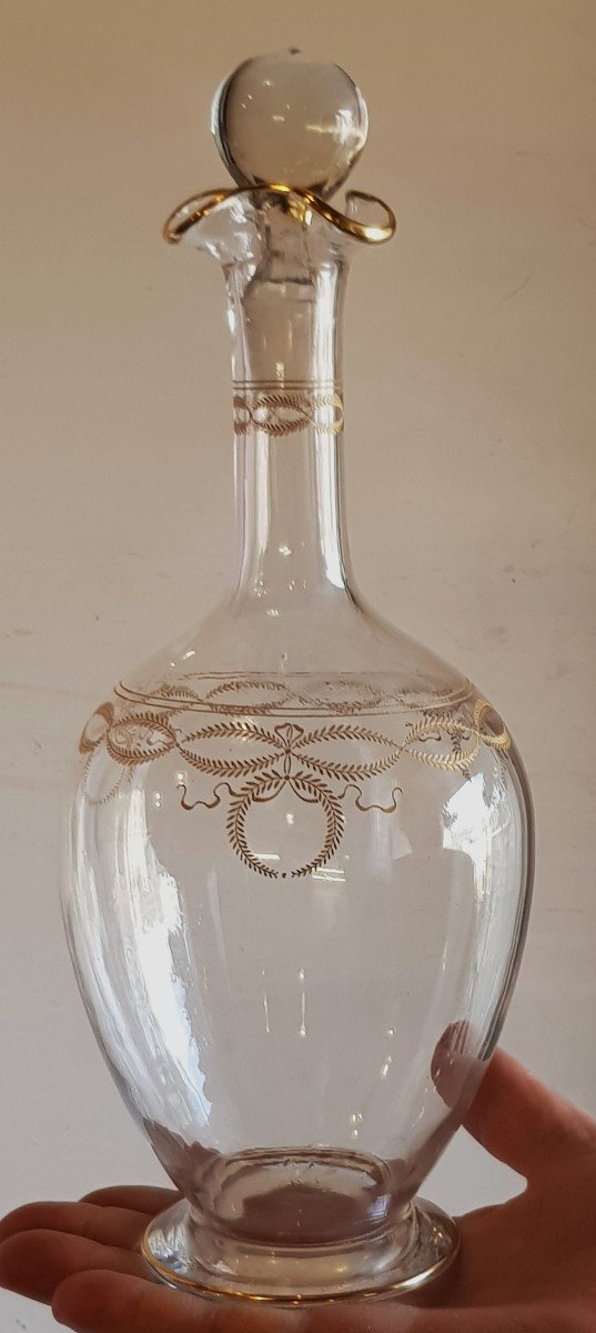 Bella bottiglia  decanter in cristallo Baccarat modello Byzantine  dorato