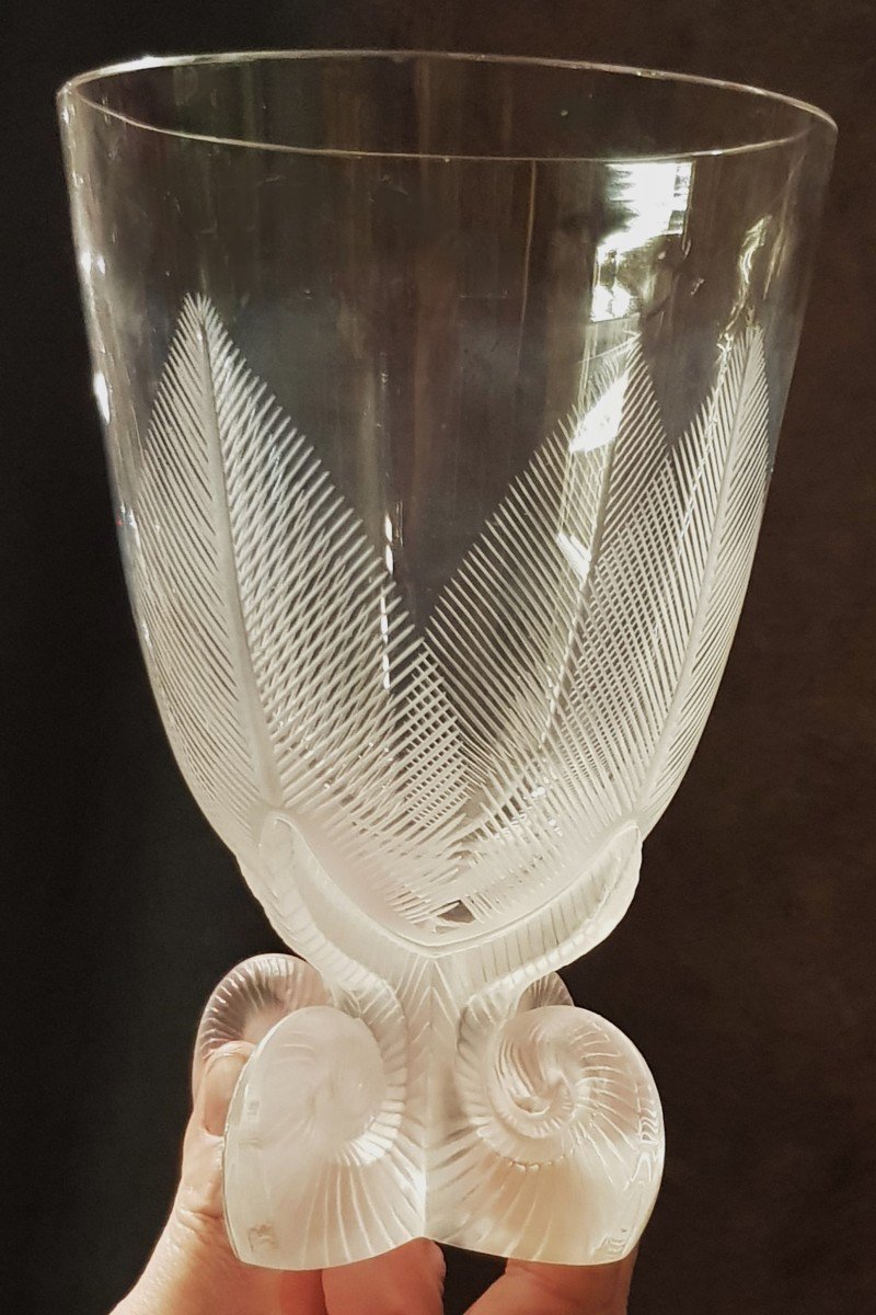 Vaso in Cristallo modernariato Lalique Mod. Osmonde-photo-2