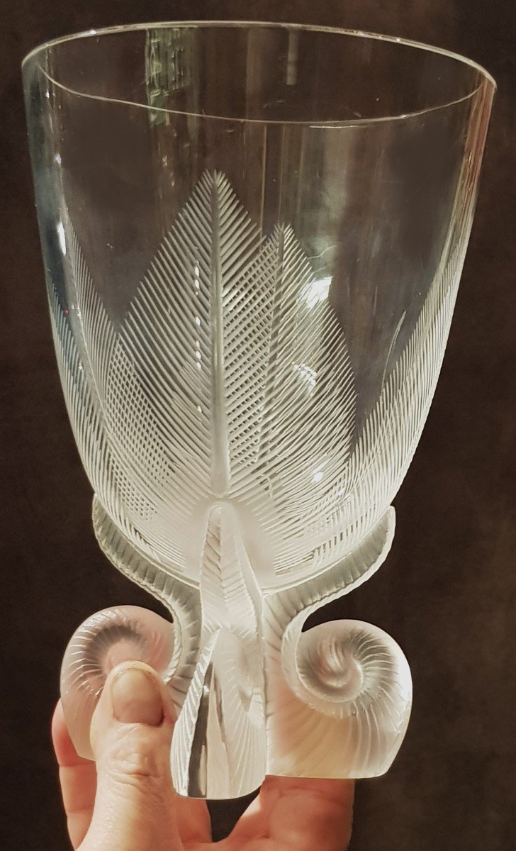 Vaso in Cristallo modernariato Lalique Mod. Osmonde-photo-3